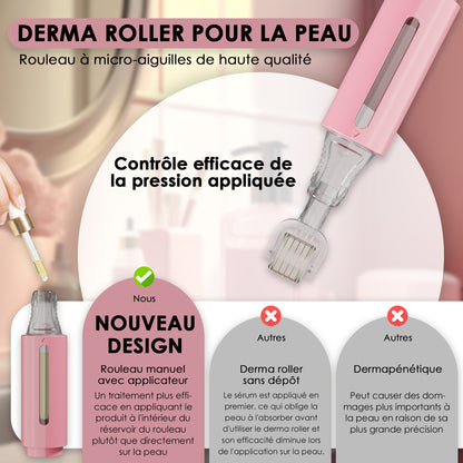 Derma roller avec réservoir de sérum, rose 0,25 mm | HAMINOS®