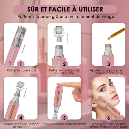 Derma roller avec réservoir de sérum, rose 0,25 mm | HAMINOS®