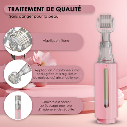 Derma roller avec réservoir de sérum, rose 0,25 mm | HAMINOS®