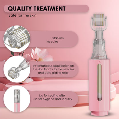 Derma Rouleau avec réservoir, rose 0,50 mm | Haminos®.