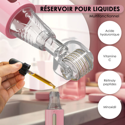 Derma roller avec réservoir de sérum, rose 0,25 mm | HAMINOS®