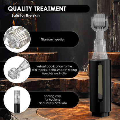 Derma roller with serum tank, black | Haminos®️