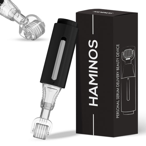 Derma roller with serum tank, black | Haminos®️