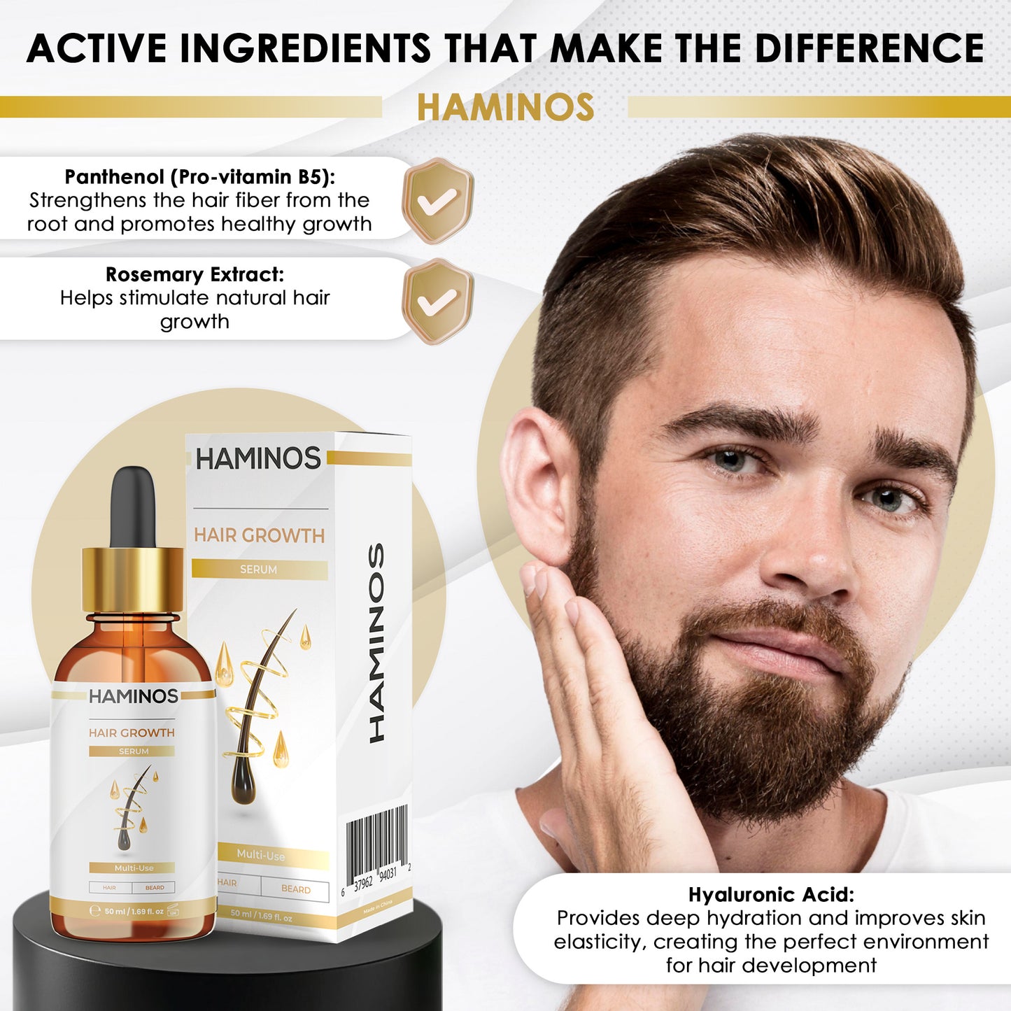 PACK POUR LA POUSSE DES CHEVEUX CHEZ LES HOMMES | HAMINOS®️
